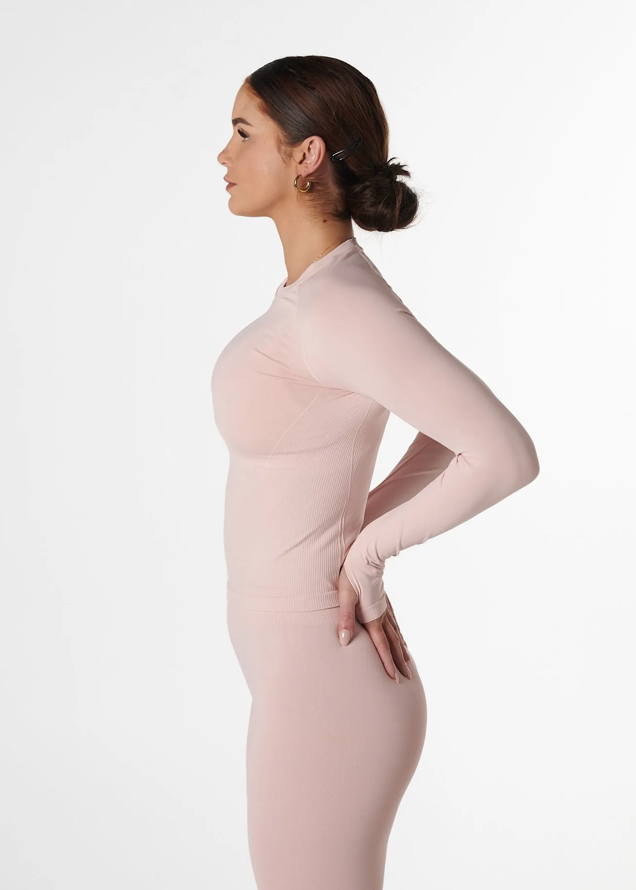 CompactKnit SILHOUETTE FITTED LONG SLEEVE - BLUSH