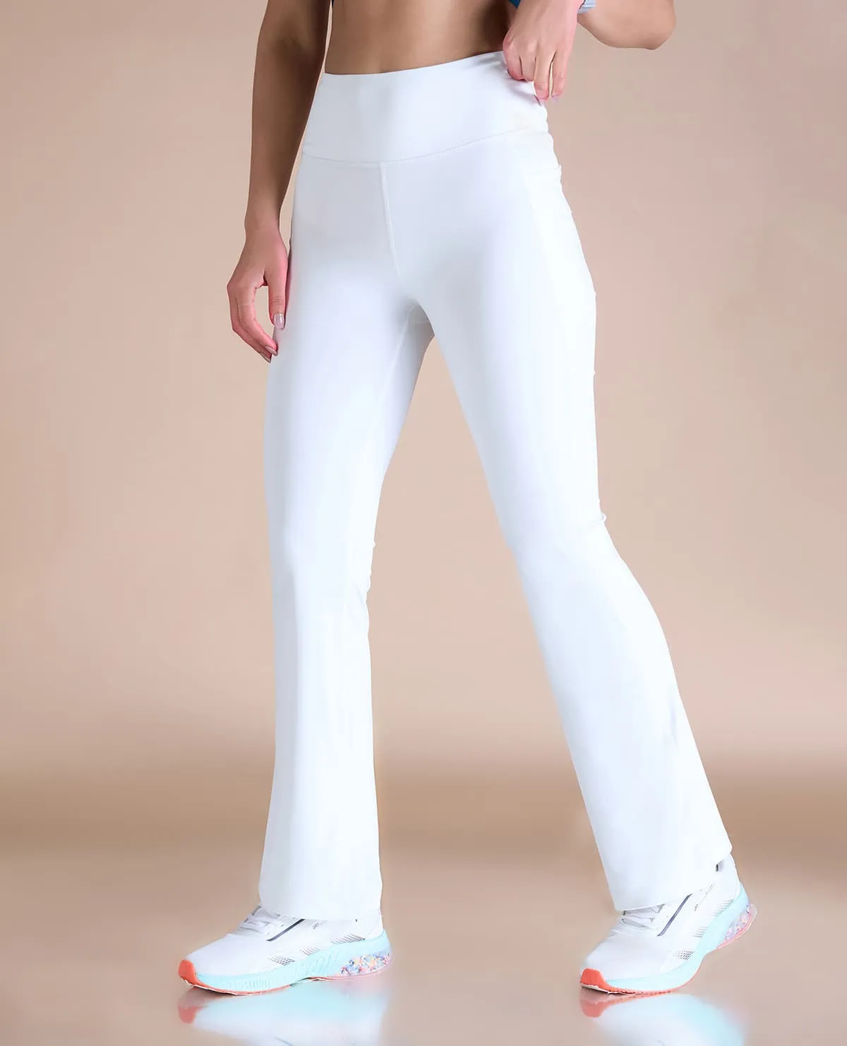 Women Stretchable Flared Pants Elastic waist Form Fitting