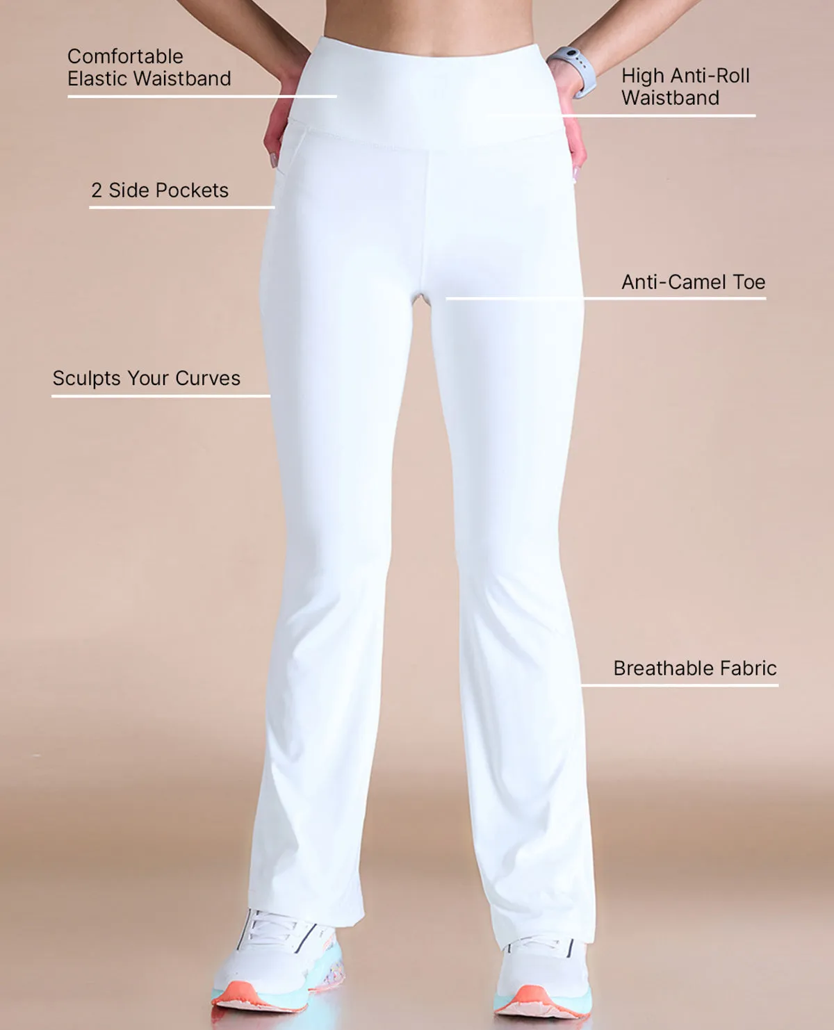 Women Stretchable Flared Pants Flattering Design Wear TaglessComfort