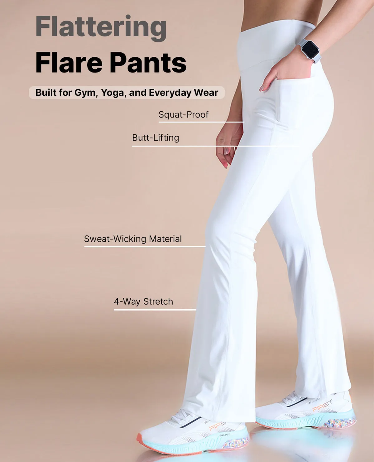 Abrasion Proof Reinforcements FlexibleMobility Women Stretchable Flared Pants