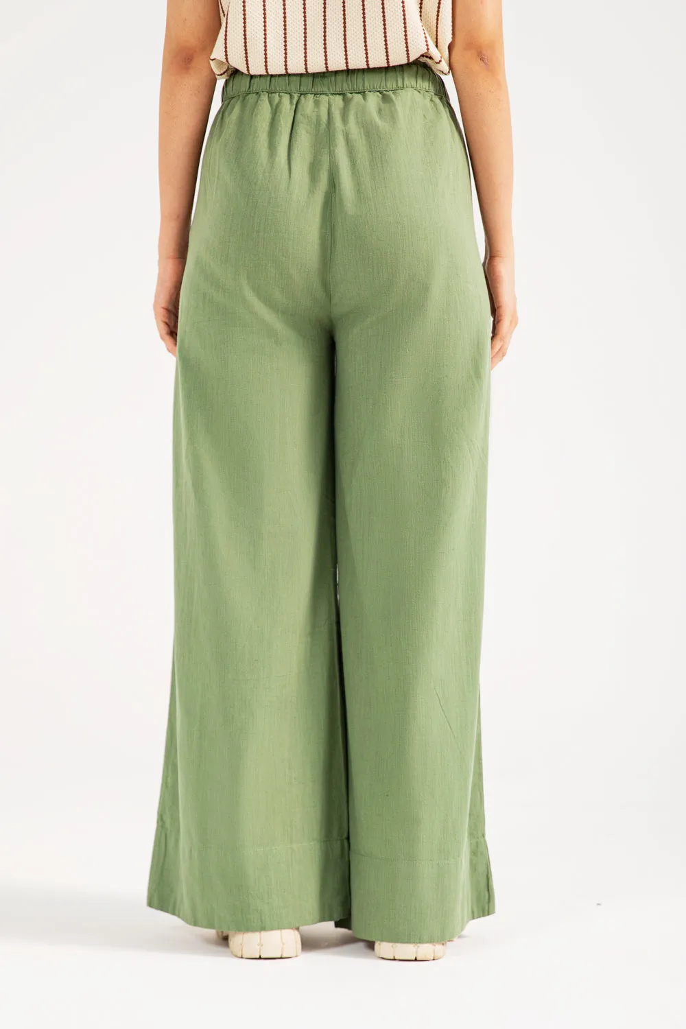 LINEN WIDE LEG TROUSERS Basic Utility