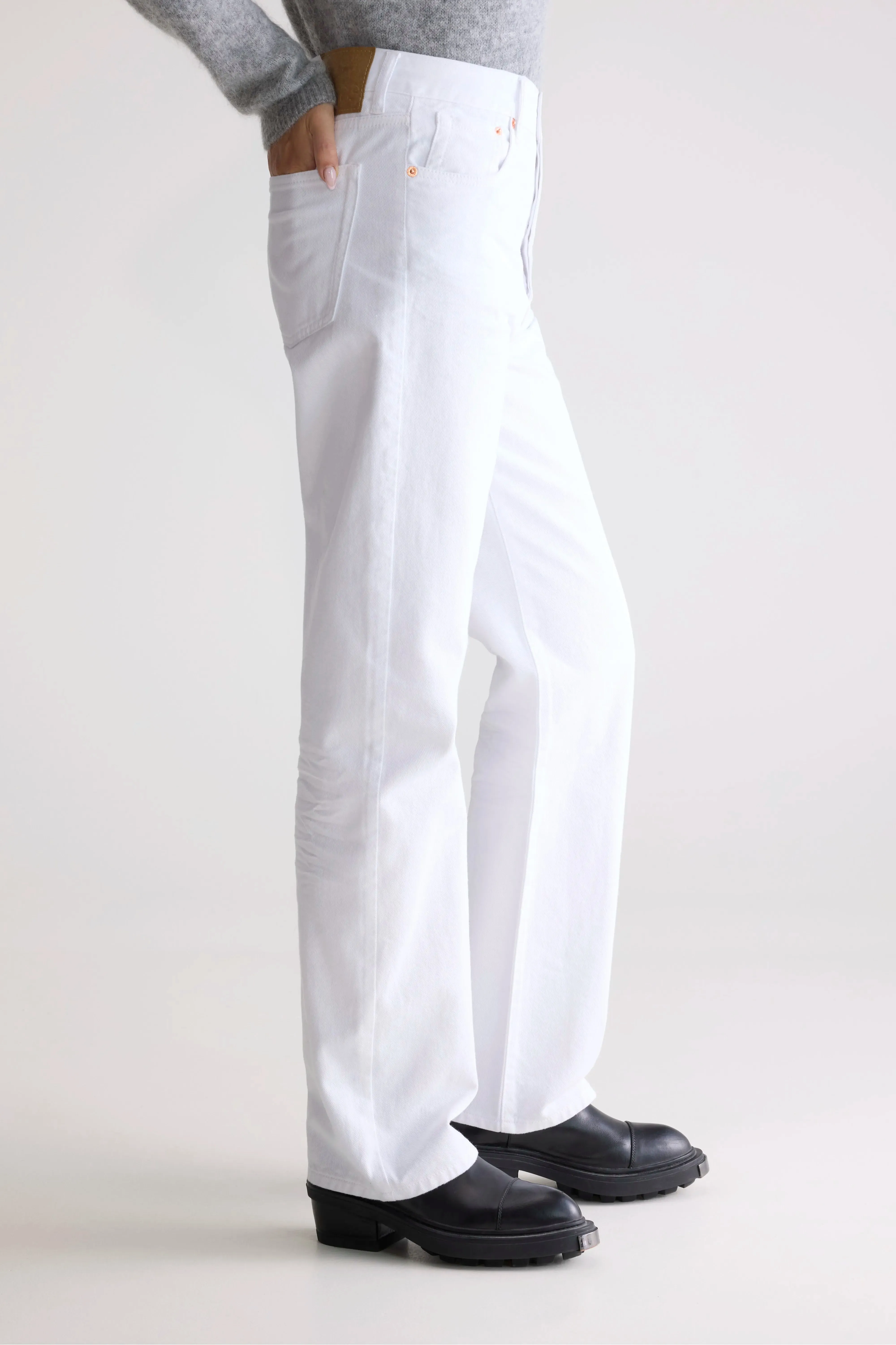 Hypoallergenic fabric Bi Stretch Fabric Denim N. 32 straight jeans (252 / W / WHITE)