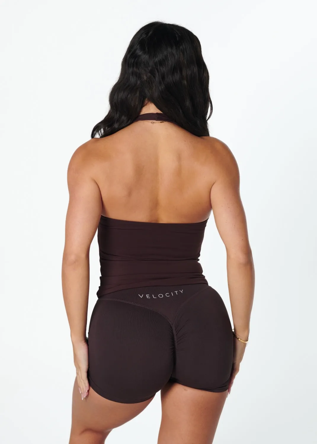 SS HALTER TANK - ESPRESSO clean look FlexibleFit