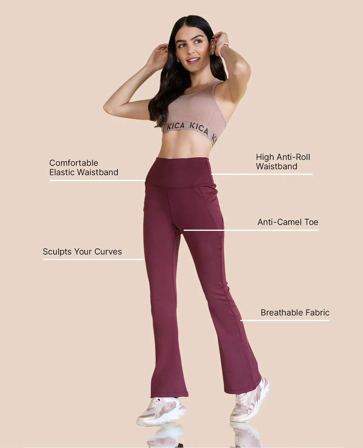 Sleek Cut Women Stretchable Flared Pants