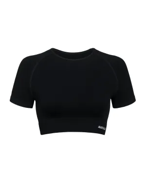 AUROLA Serpent Snake Seamless Short Sleeve Crop Top CompactKnit
