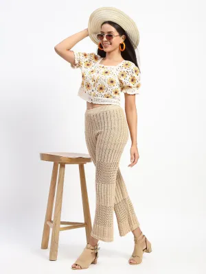 Madame Brown Cotton Crochet Trouser Active Performance