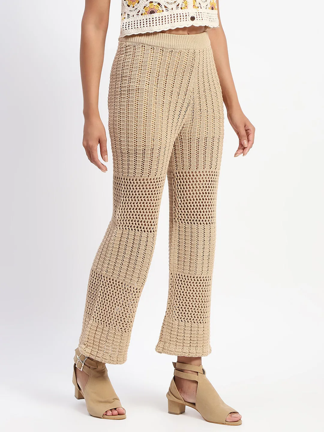 Madame Brown Cotton Crochet Trouser HypoallergenicMaterial PermeableCloth