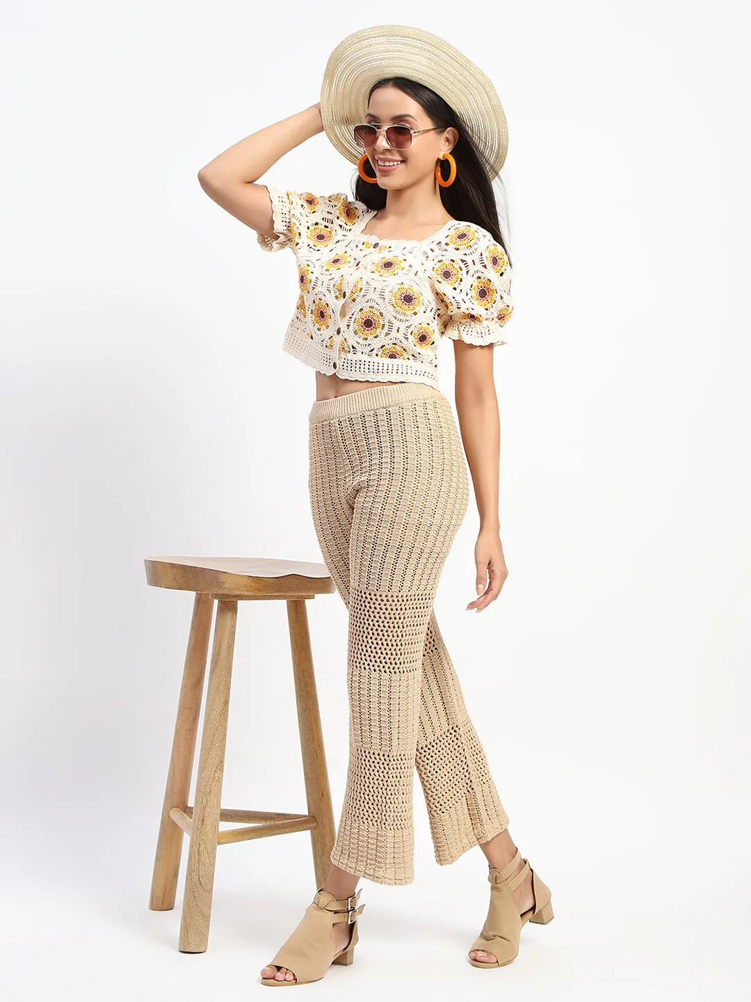 Madame Brown Cotton Crochet Trouser Active Performance