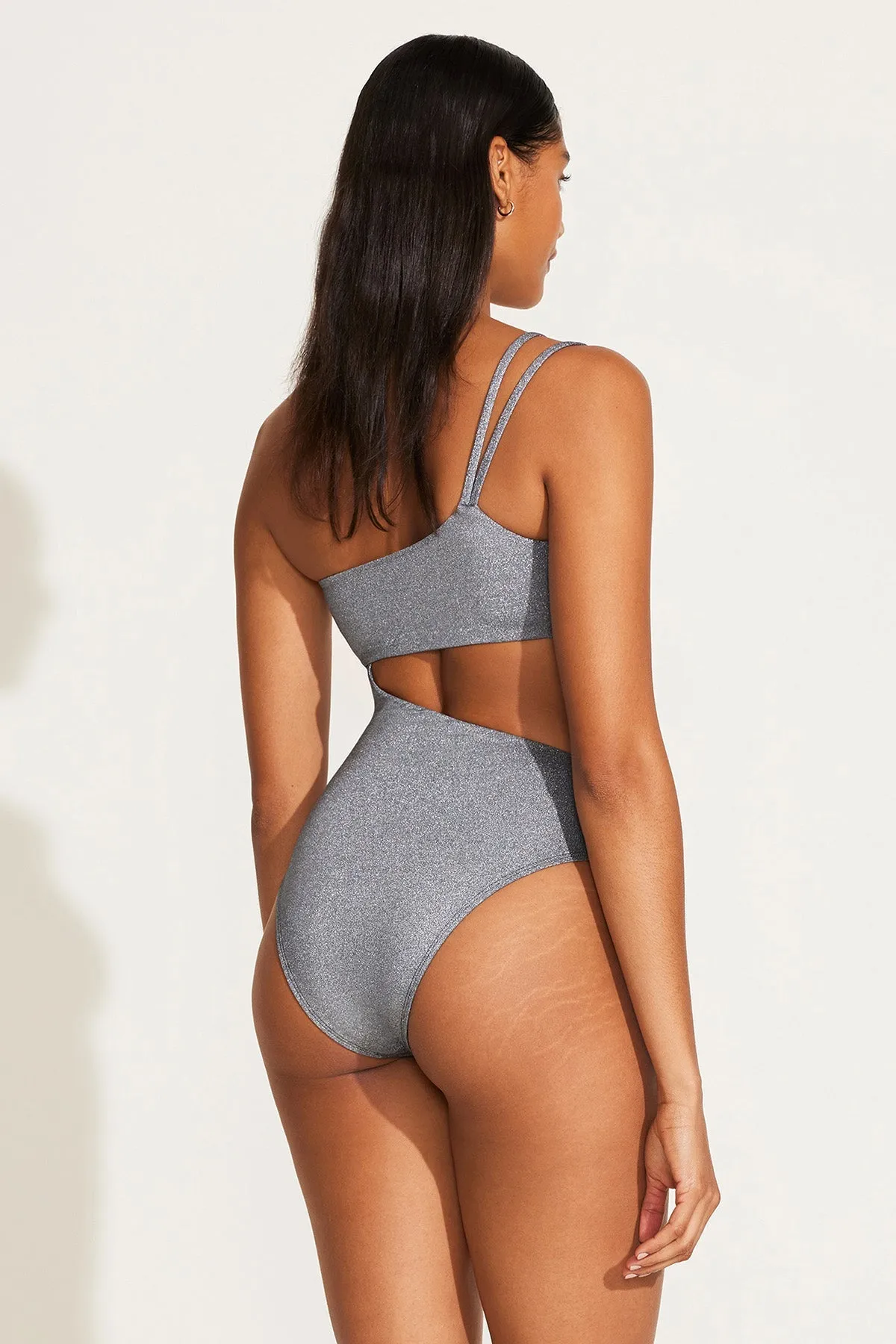 Cosmo One Shoulder One Piece - Twilight Metallic Built In Liner