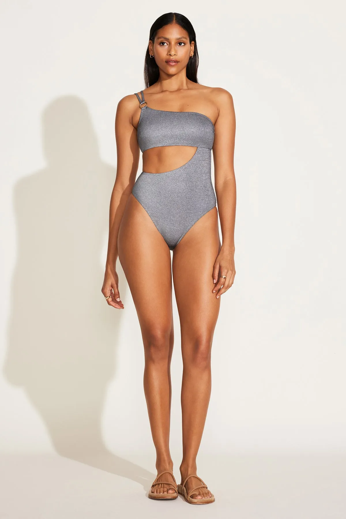 Cosmo One Shoulder One Piece - Twilight Metallic Compressive Fit