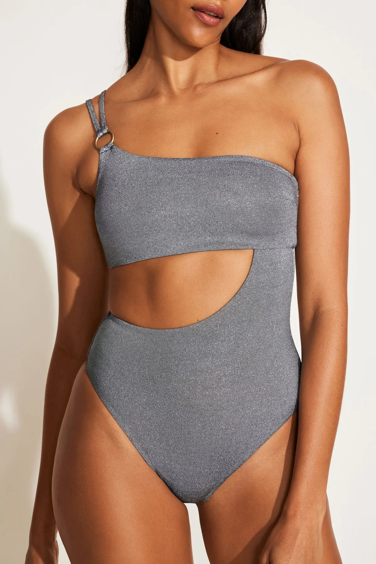 Cosmo One Shoulder One Piece - Twilight Metallic Stay-Put