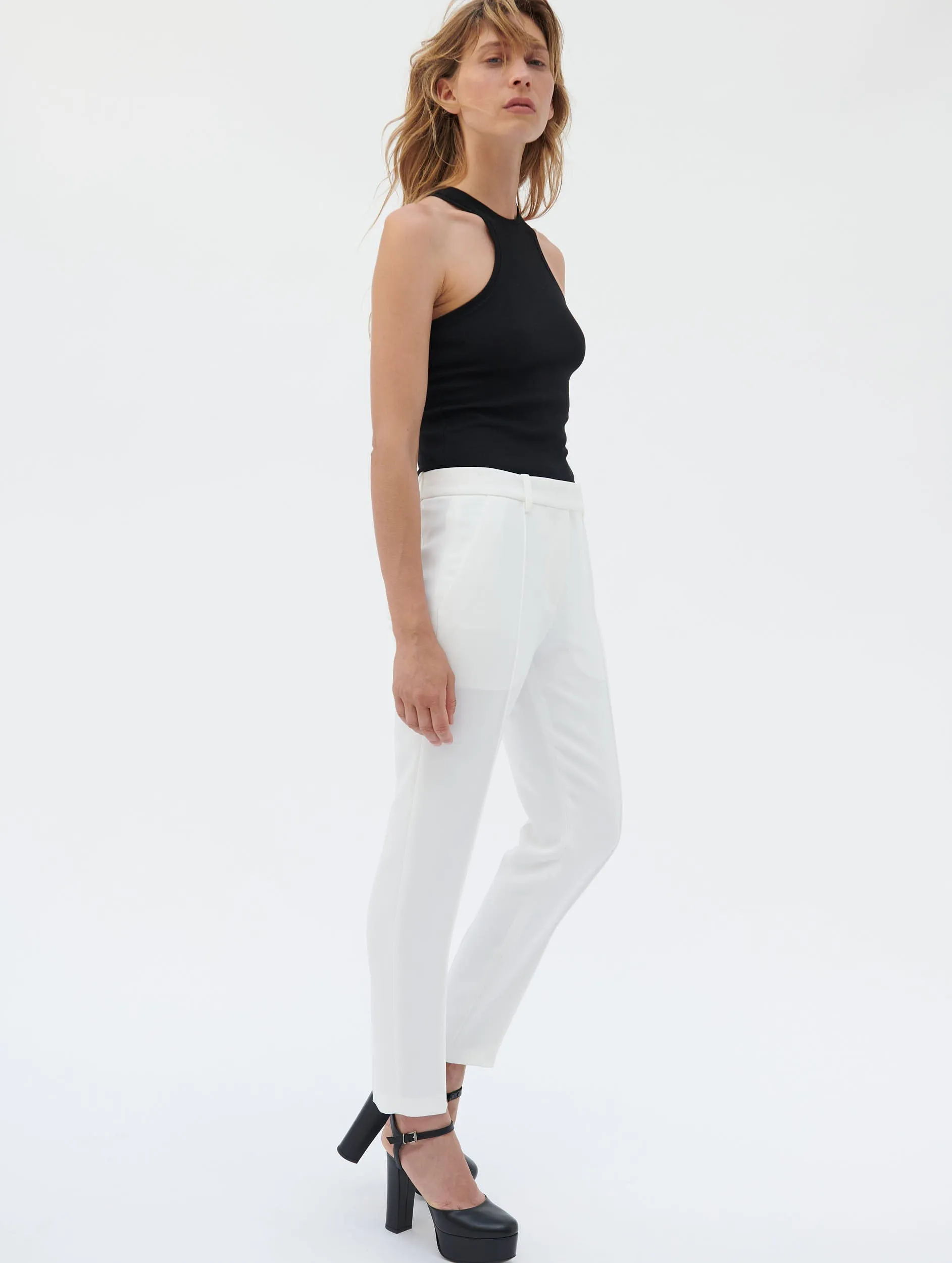 White crepe Roxy trousers Everyday Comfort Wear