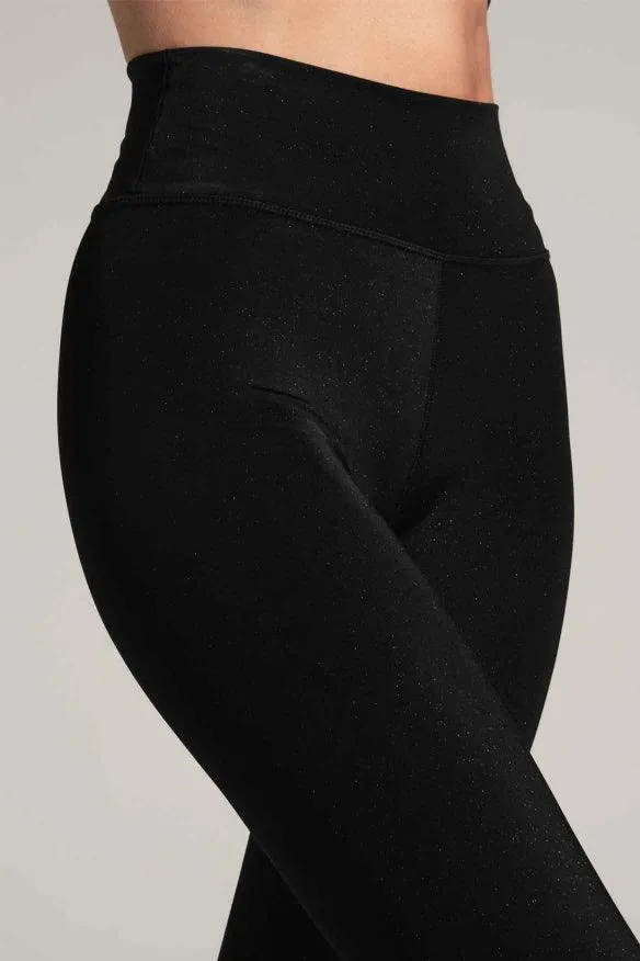 Wear It To Heart High Waist Legging -  Black Nova Sparkle Fit Ready Durable Elastic