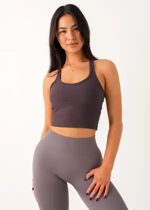 CROPPED TANK - DARK GREY SeamlessFit