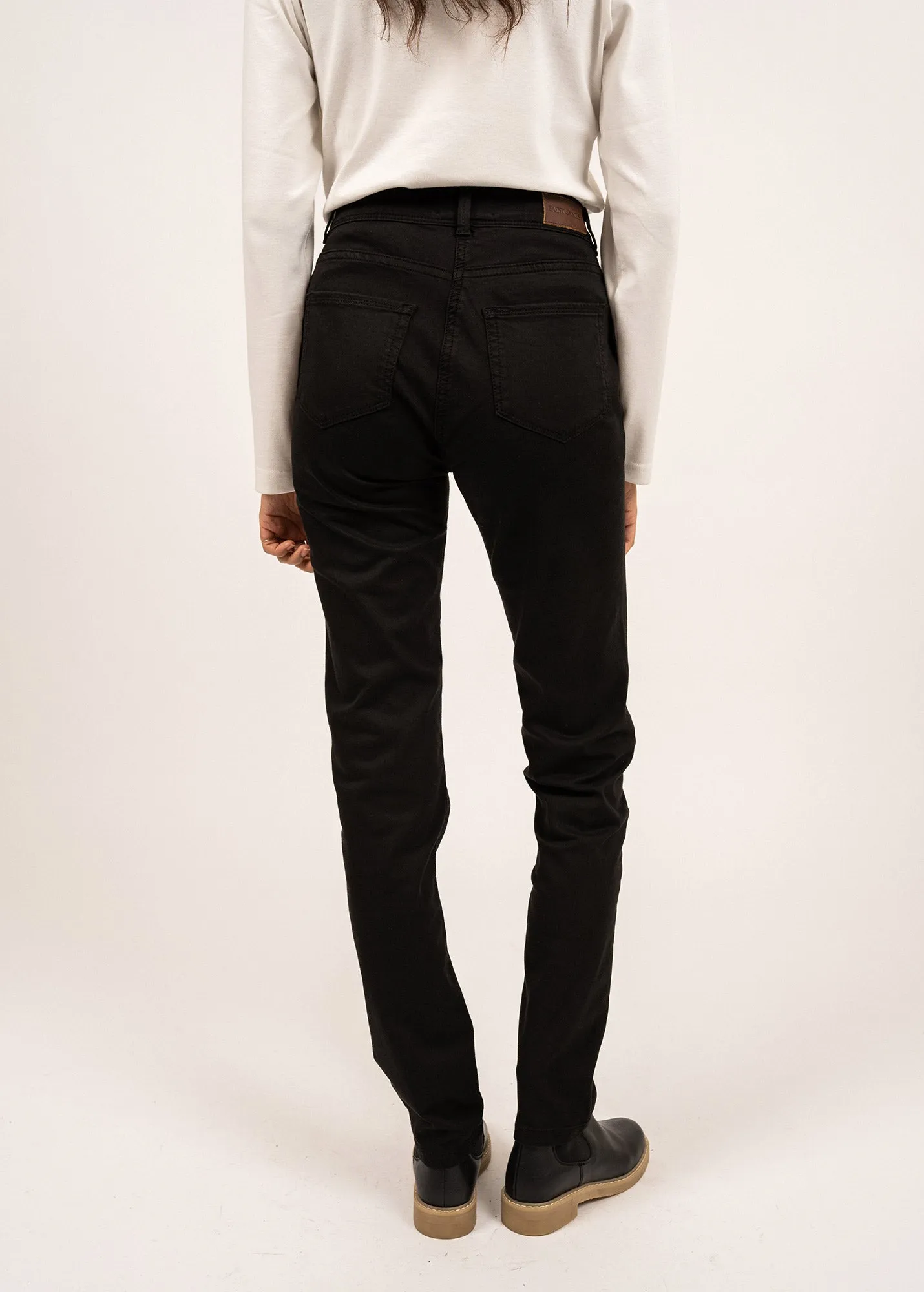 Mimosa high waist pants - slim fit, in stretch cotton (NOIR) Speed Soul