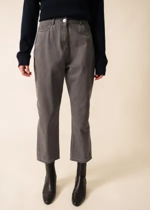 Z??lie trousers ?C mom fit (GRIS) Trendy Design HighDensity Weave