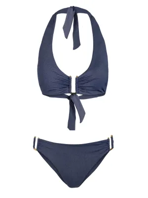 Shana Top   Layla U Bottom In Indigo Twill Breathable Mesh Panels Reinforced Side Panels