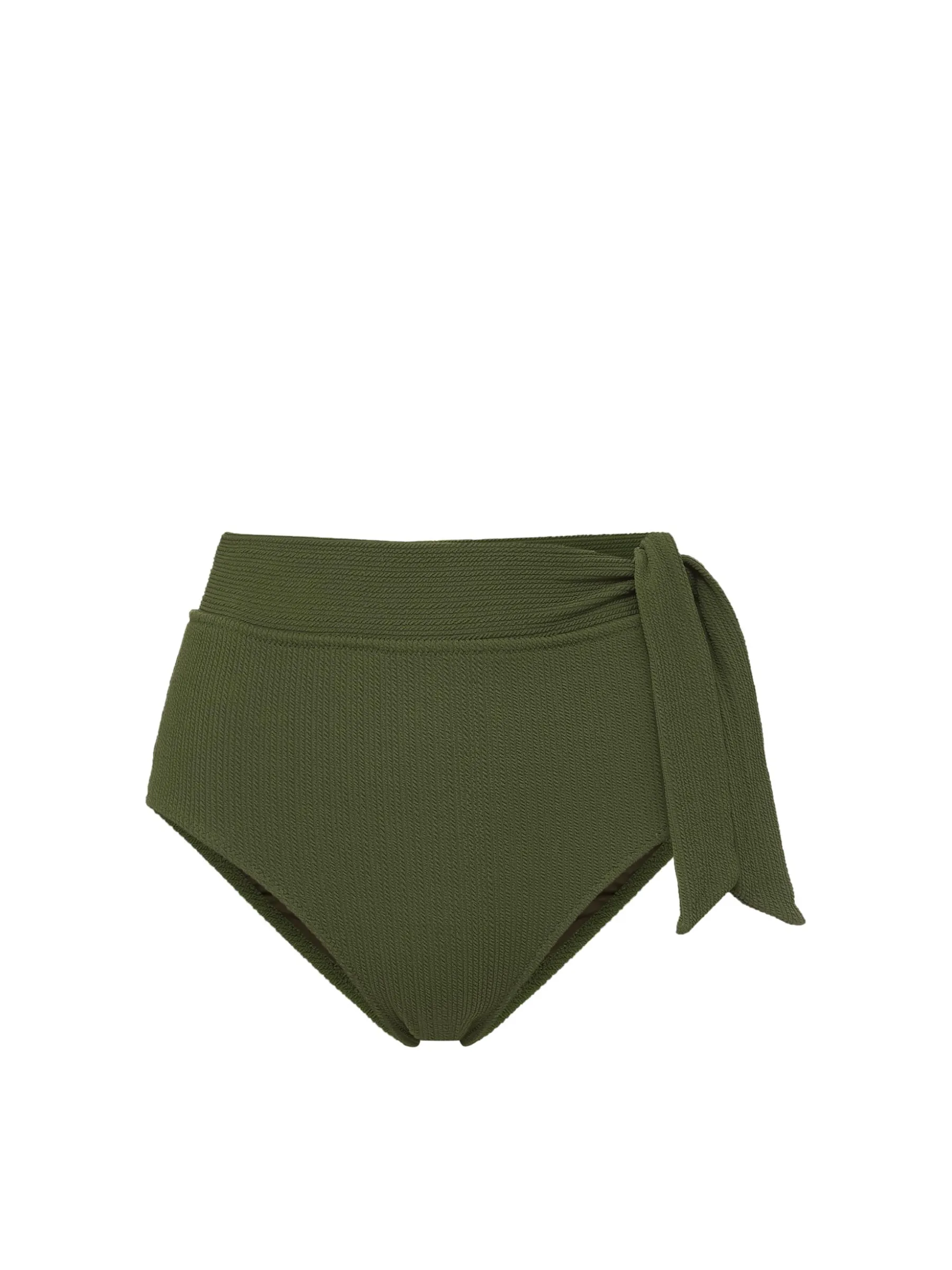Side Tie High Waist Bottom Olive Texture Versatile Layering