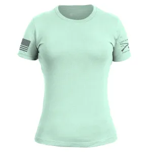 Printed design Basic T-Shirt Women's Slim Fit - Mint