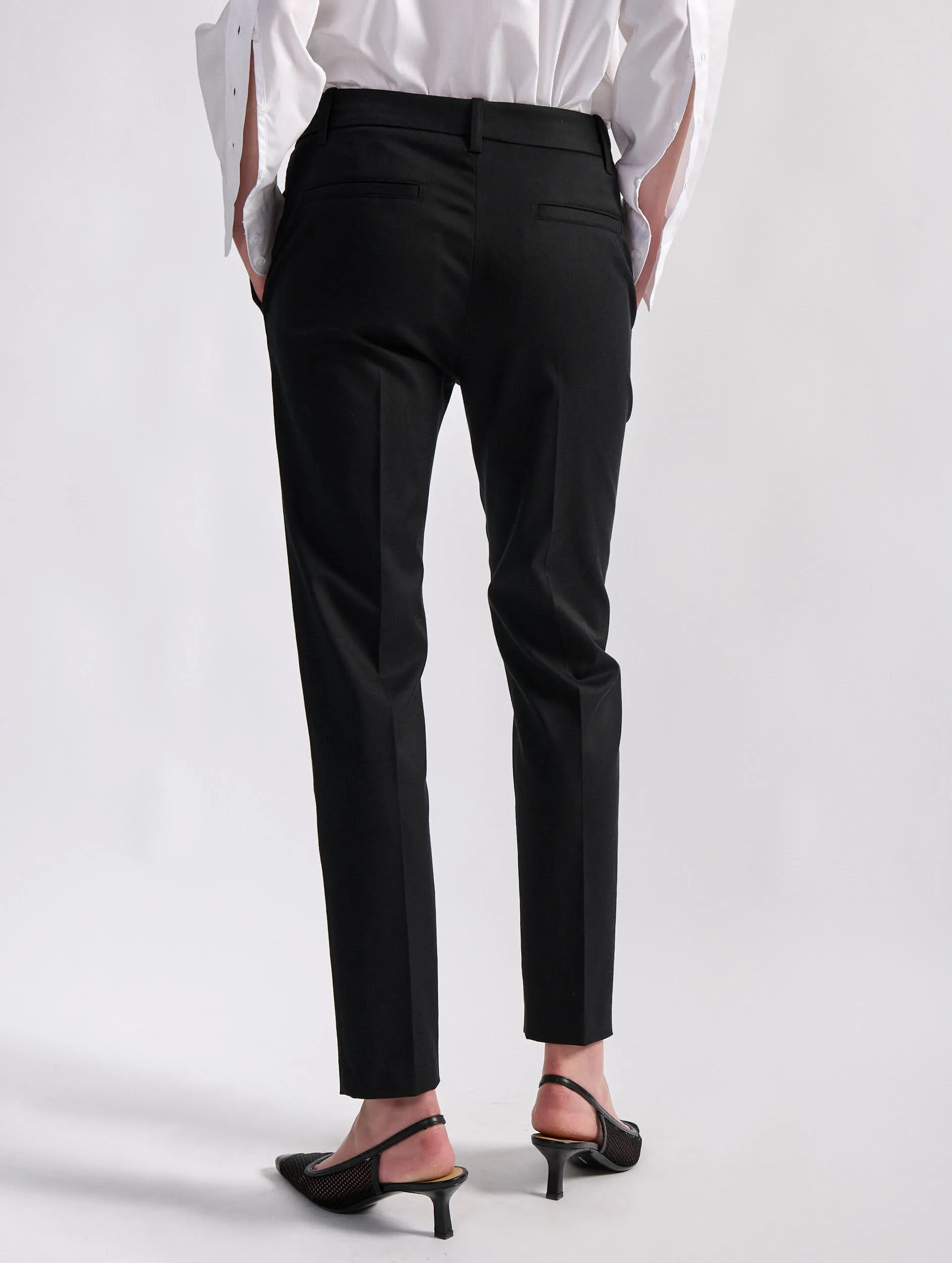 Weekend Wear ResilientElasticBand Black stretch cotton gabardine Roxy trousers