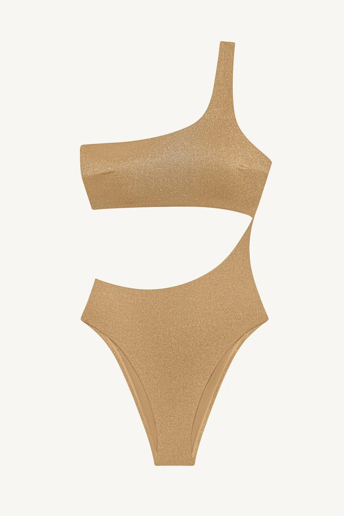 Aden Cut Out One Piece - Golden Glow Metallic Double Layer Reinforcement Casual-Comfort