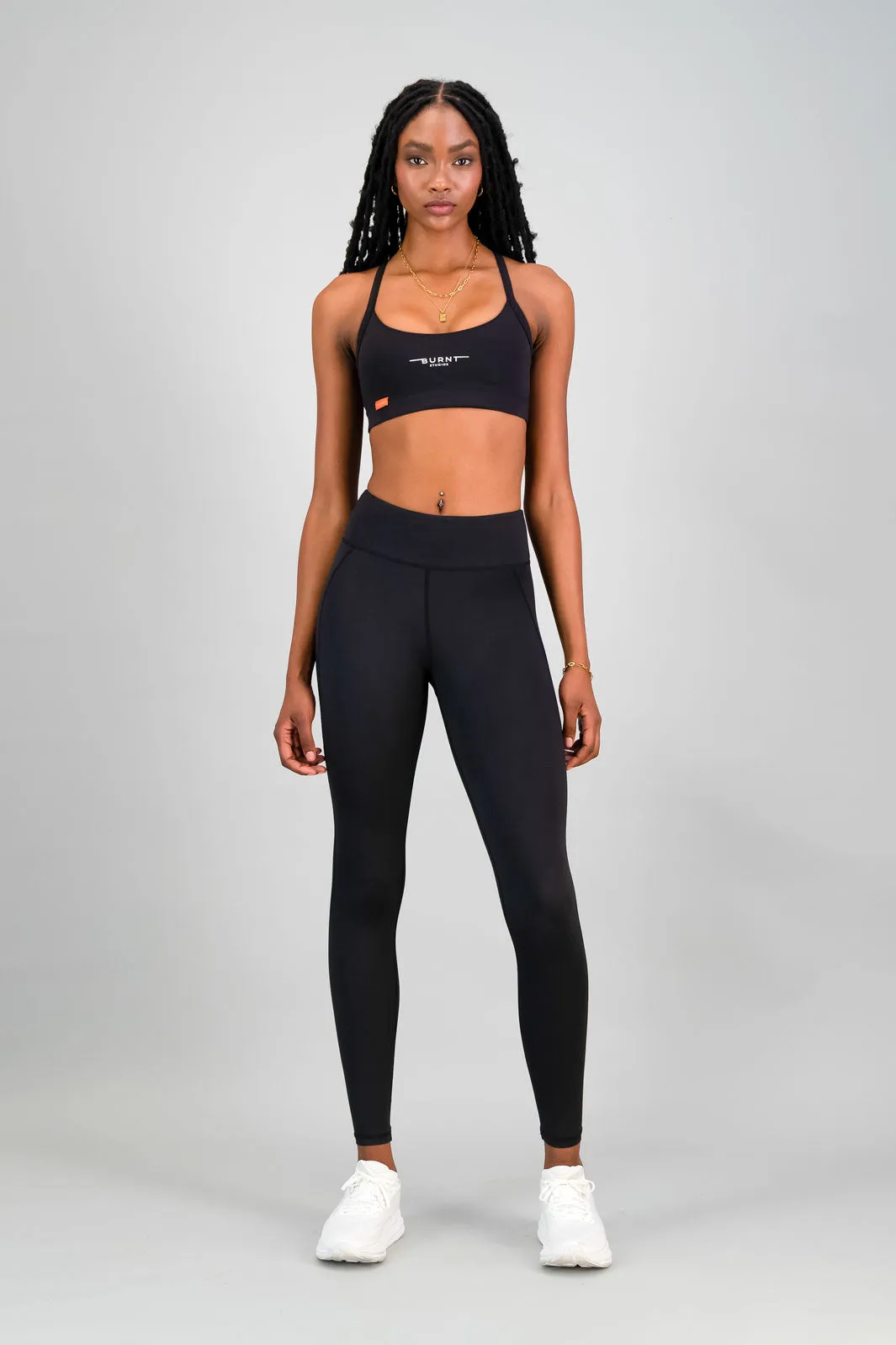 Fringed edges Lightweight Bra The Cali Sports Bra - Black