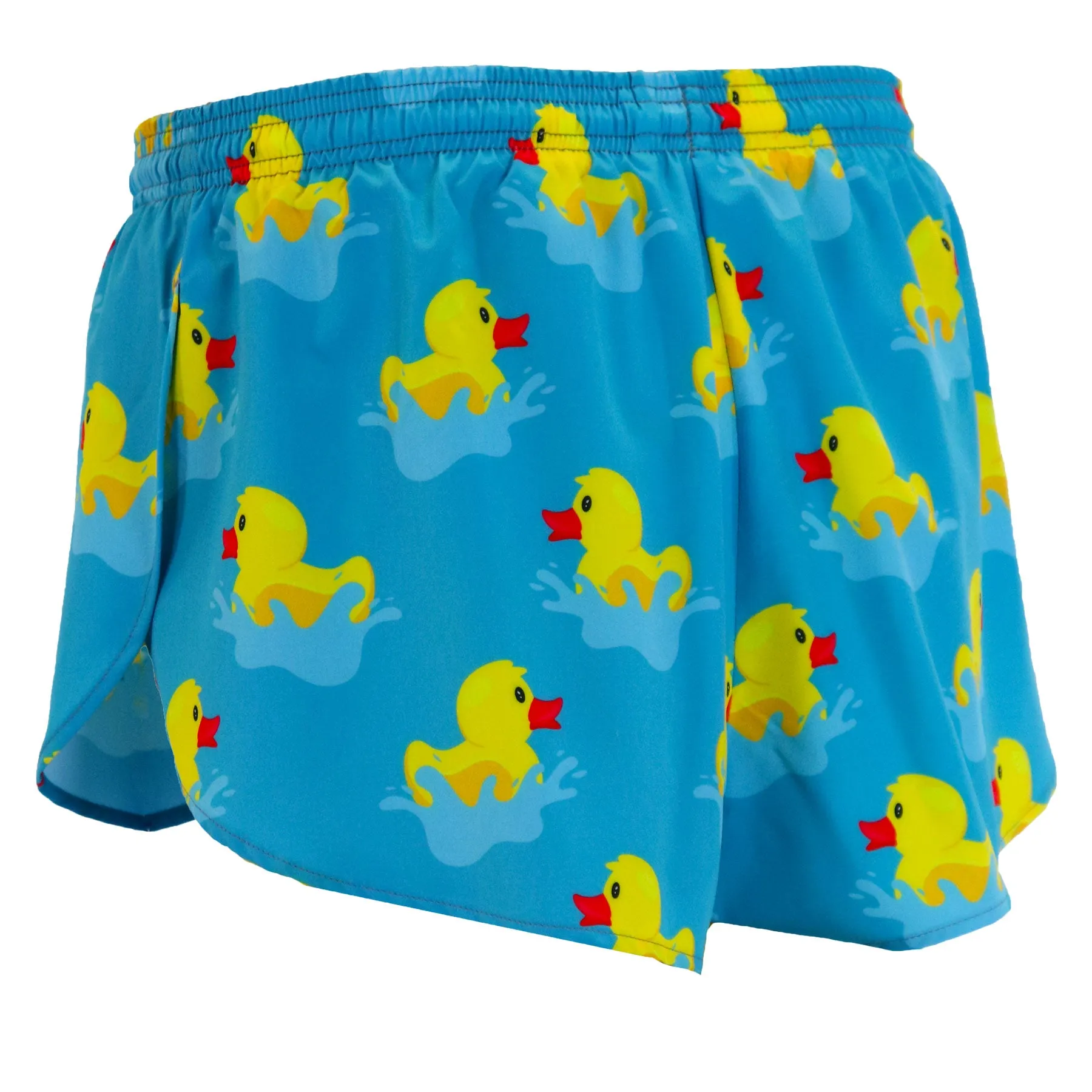 TemperatureRegulating sophisticated appearance Women's Printed 1" Elite Split Shorts - Rubber Duckie