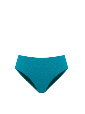 Reinforced Seams Classic Midrise Bottom In Jungle Green Metallic Pique