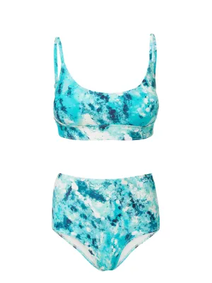 Erika Top   Classic High Waist Bottom in Ocean View Abrasion Resistant Fabric