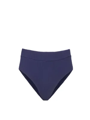 Hi Leg Hi Waist Bottom In Navy Texture Racerback Support System