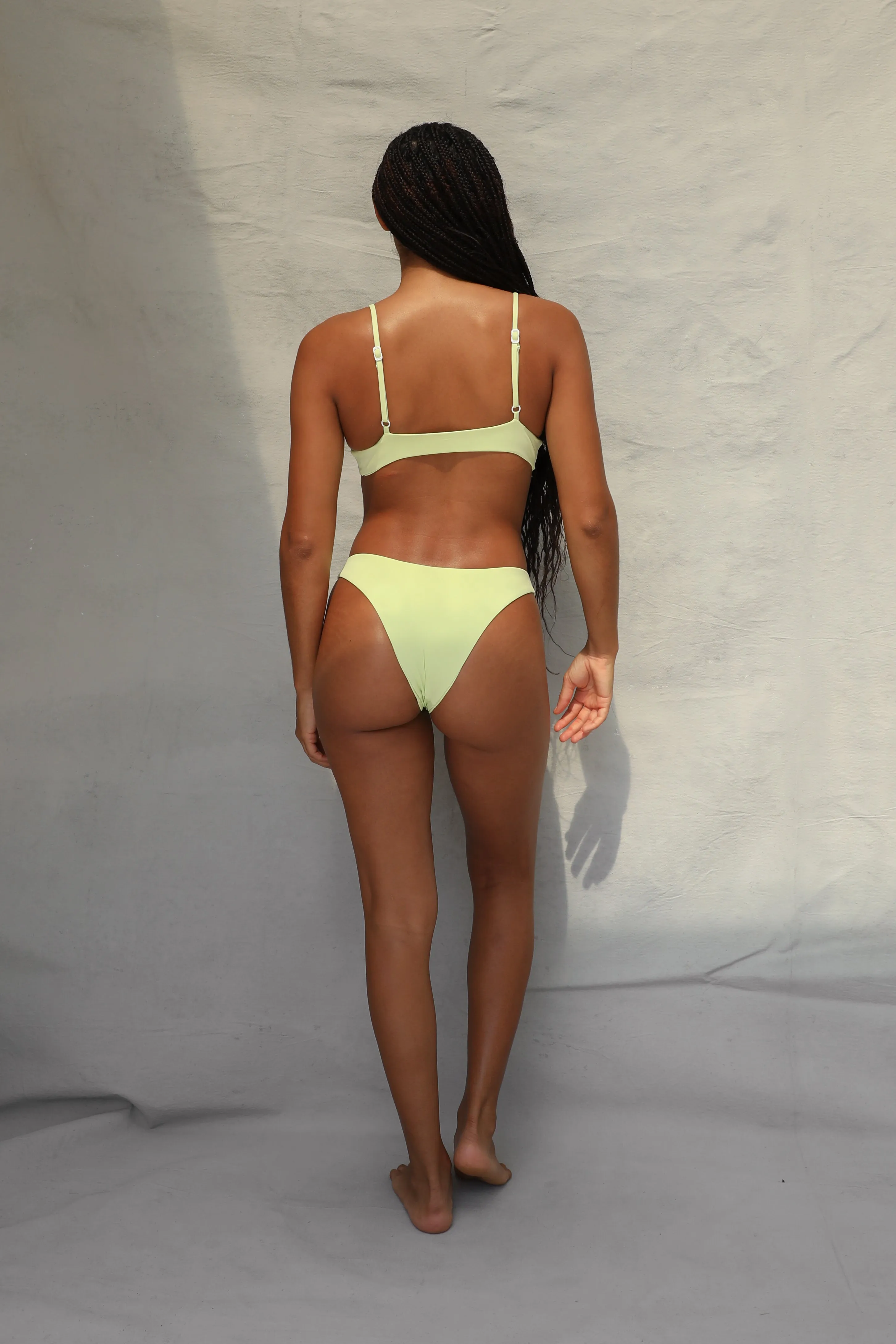 Sand Free Design High Hip Bikini Bottom - Lime Creme