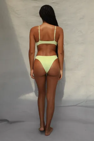 Abrasion Resistant Fabric High Hip Bikini Bottom - Lime Creme