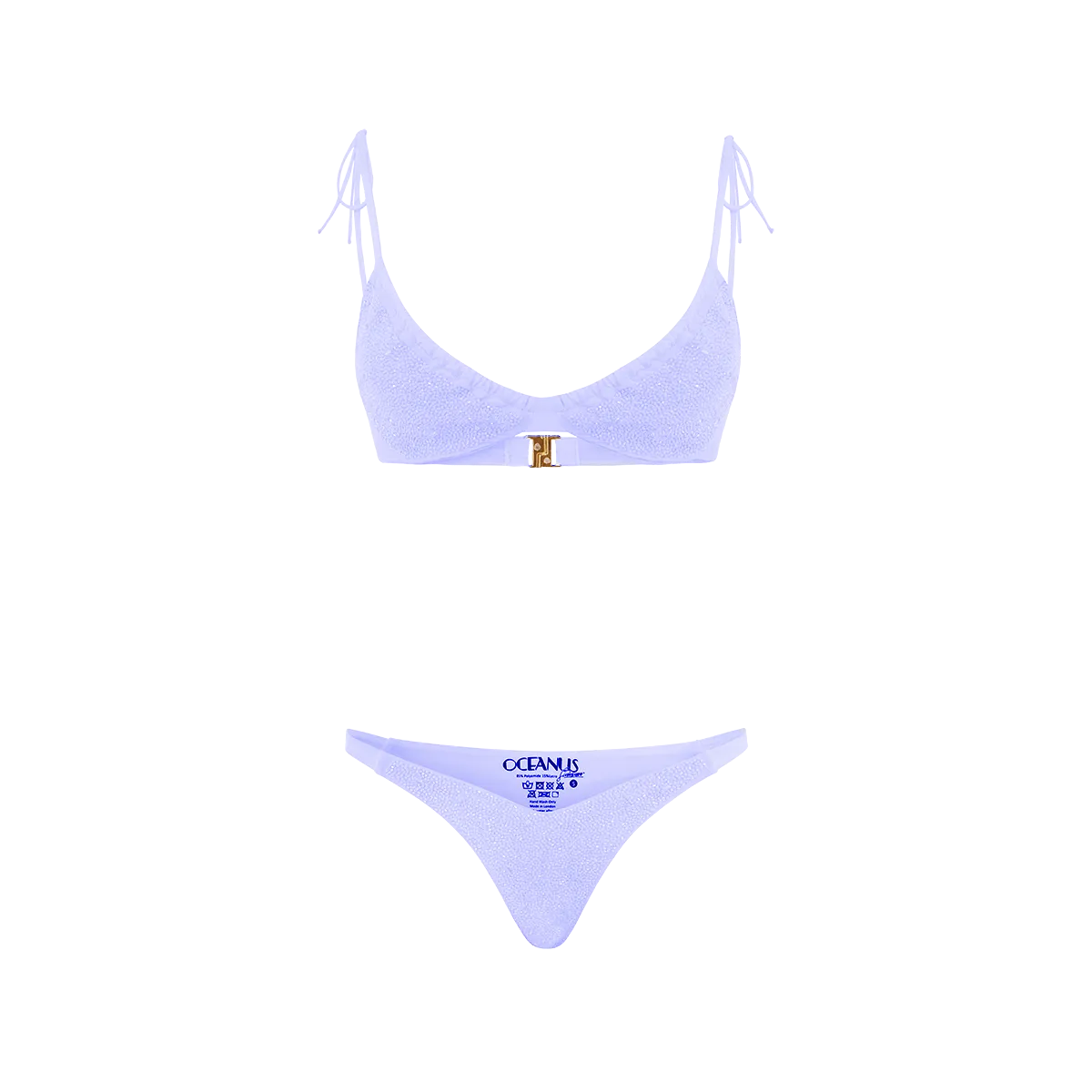 Breathable Inner Layer Flexible Fit System Ariel Hand Embroidered Underwire Bikini Top