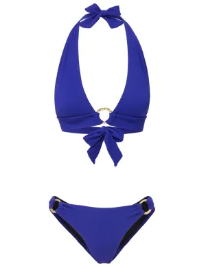 Non Restrictive Framework Erin Top   Ring Trim Bottom in Iris Texture
