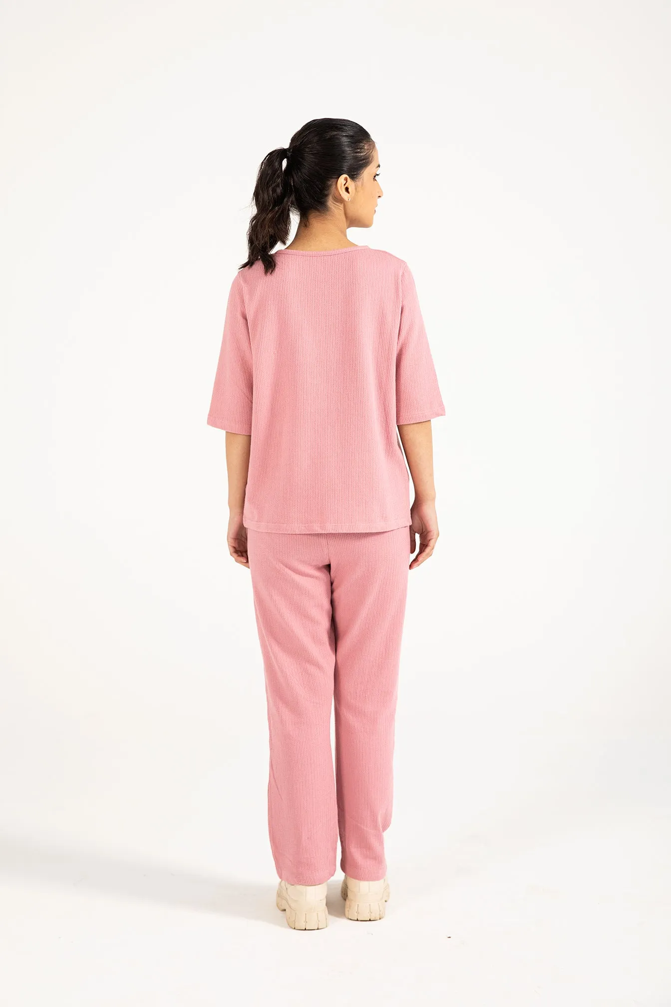 Comfortable Pants Antibacterial lining TEXTURED KNIT TOP