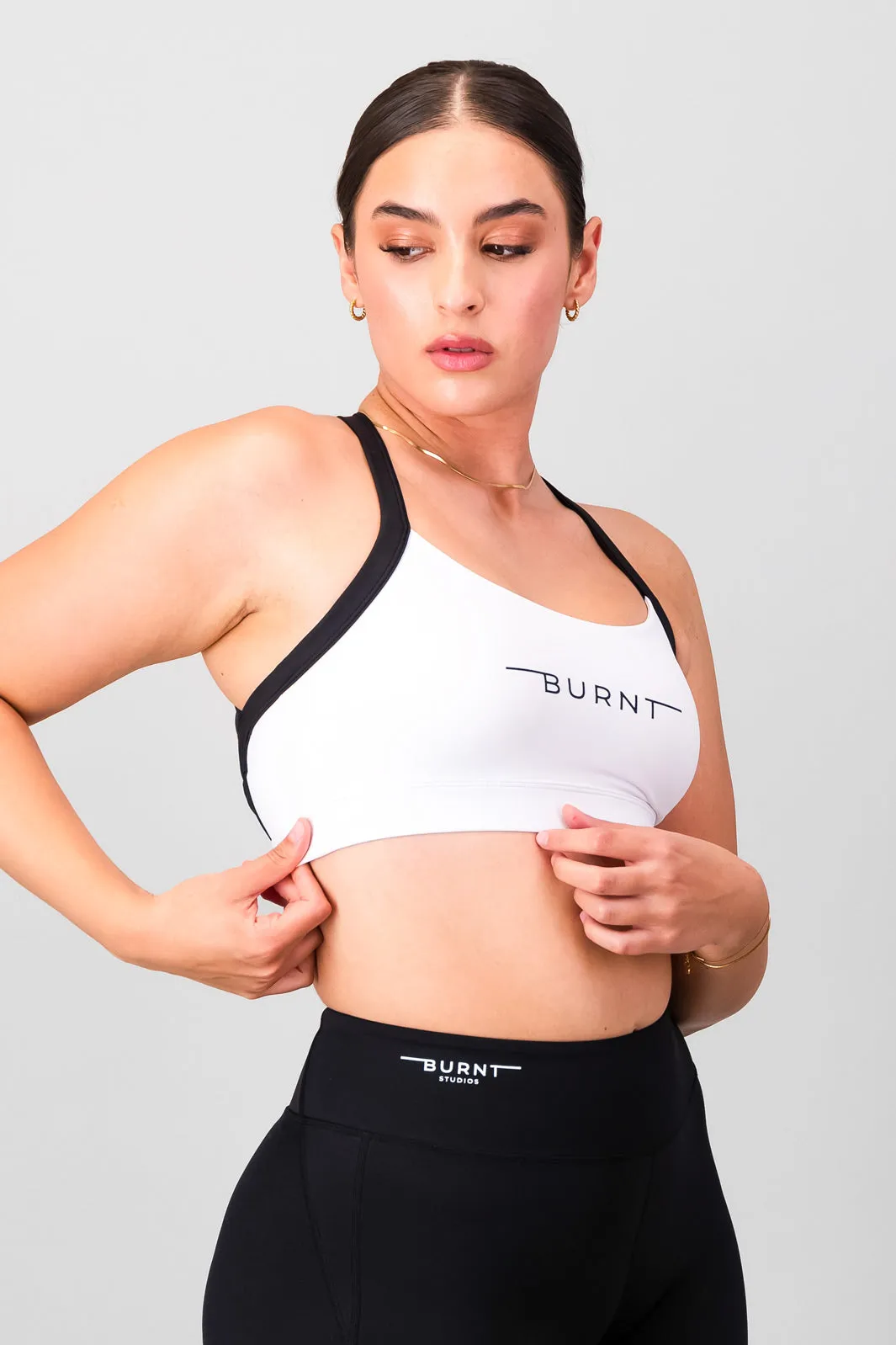 Milan Sports Bra - White Lace active clothing Large seams