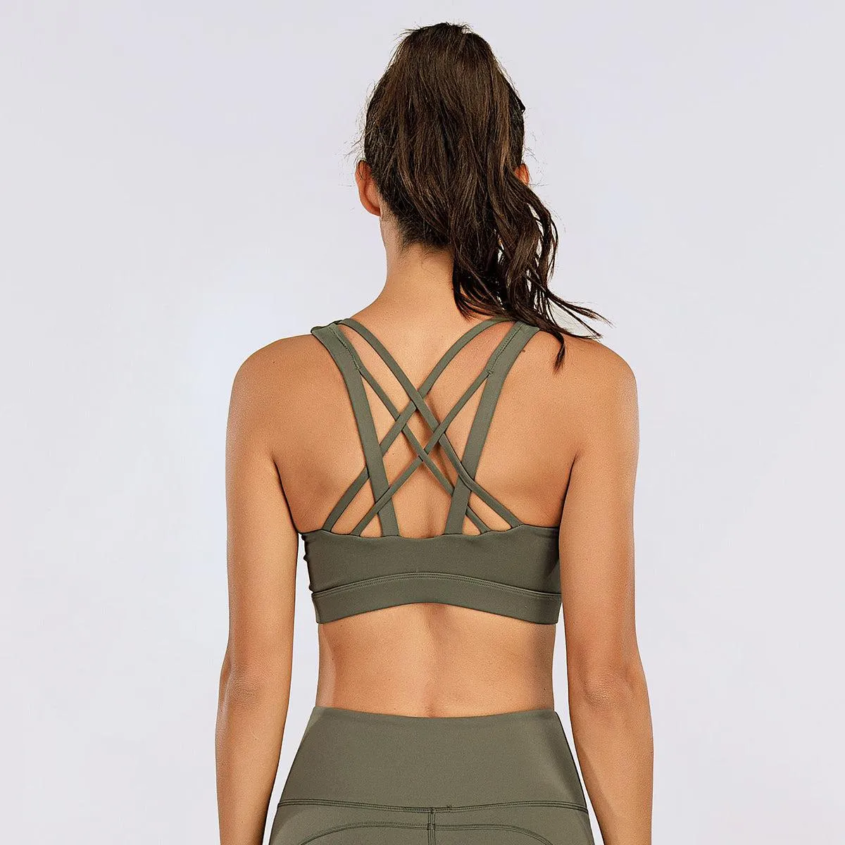 Olive Green Bra Top Cropped fit seams