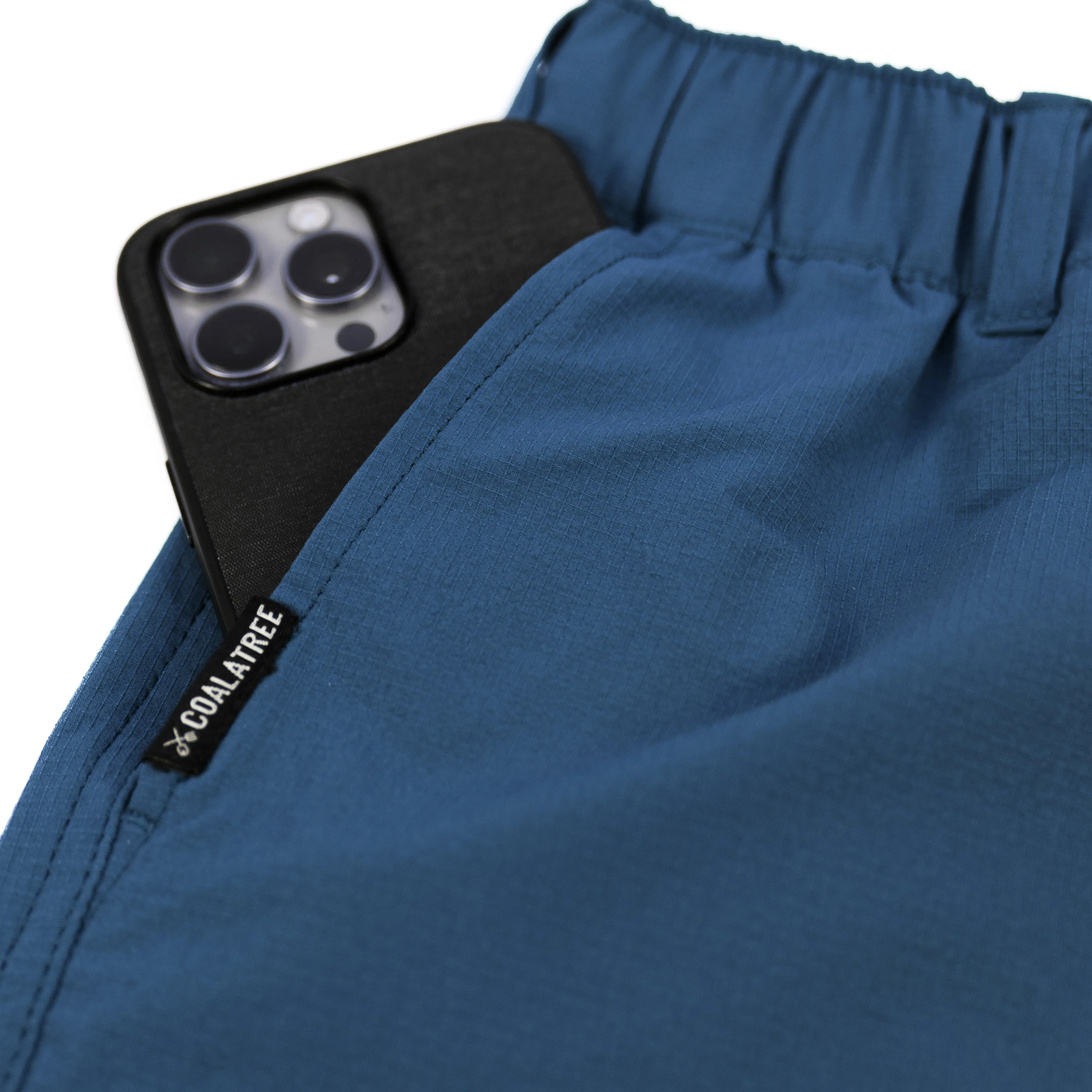 Trailhead Pants - Dark Blue Reinforced Stitching