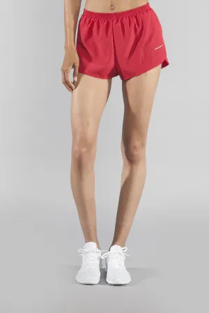 Soft Lining Stretch Fit Women's Solid 1" Elite Split Shorts - Red
