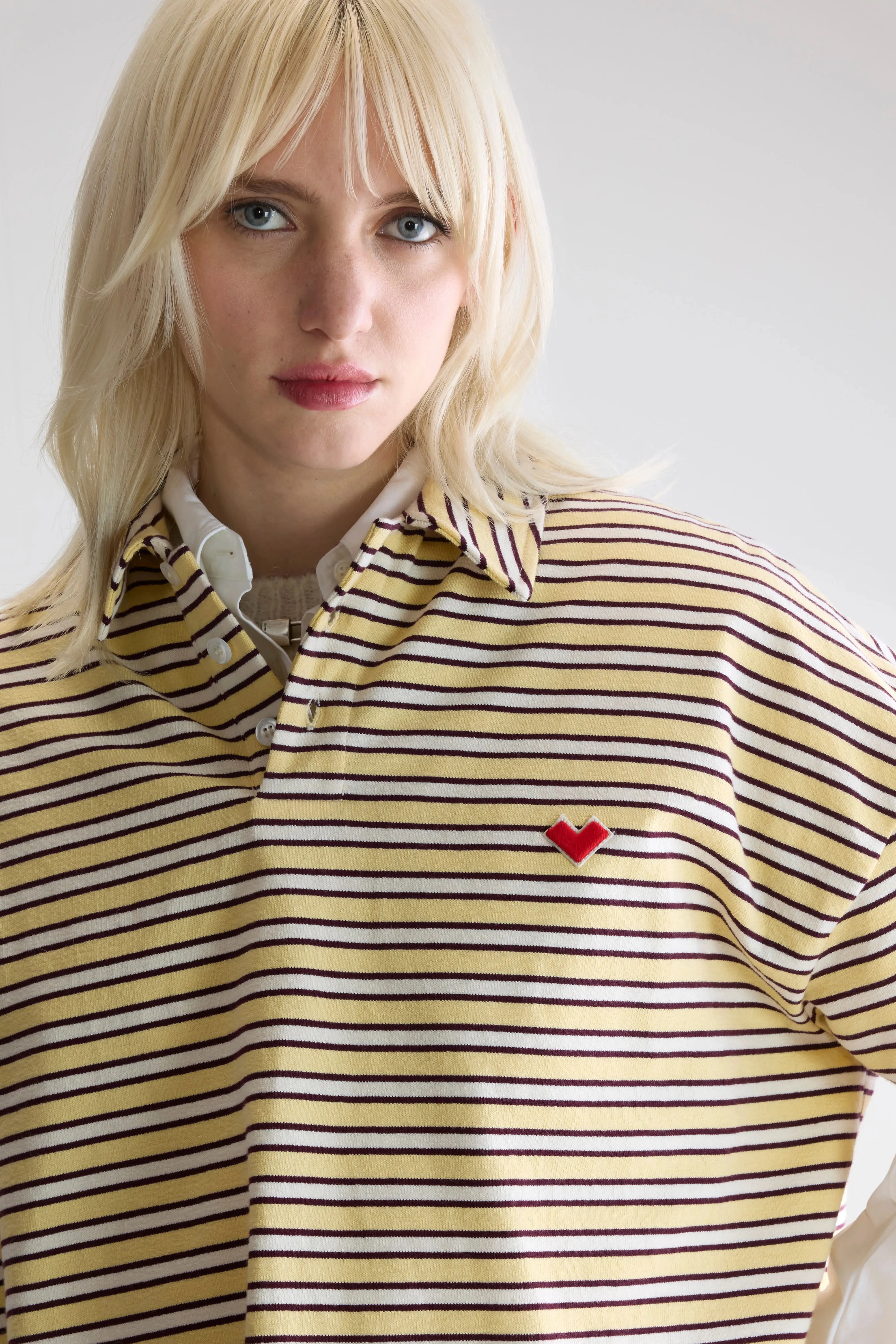 Foolo short-sleeve polo (252 / W / STRIPE A) LightweightBlend Modern Style Trend