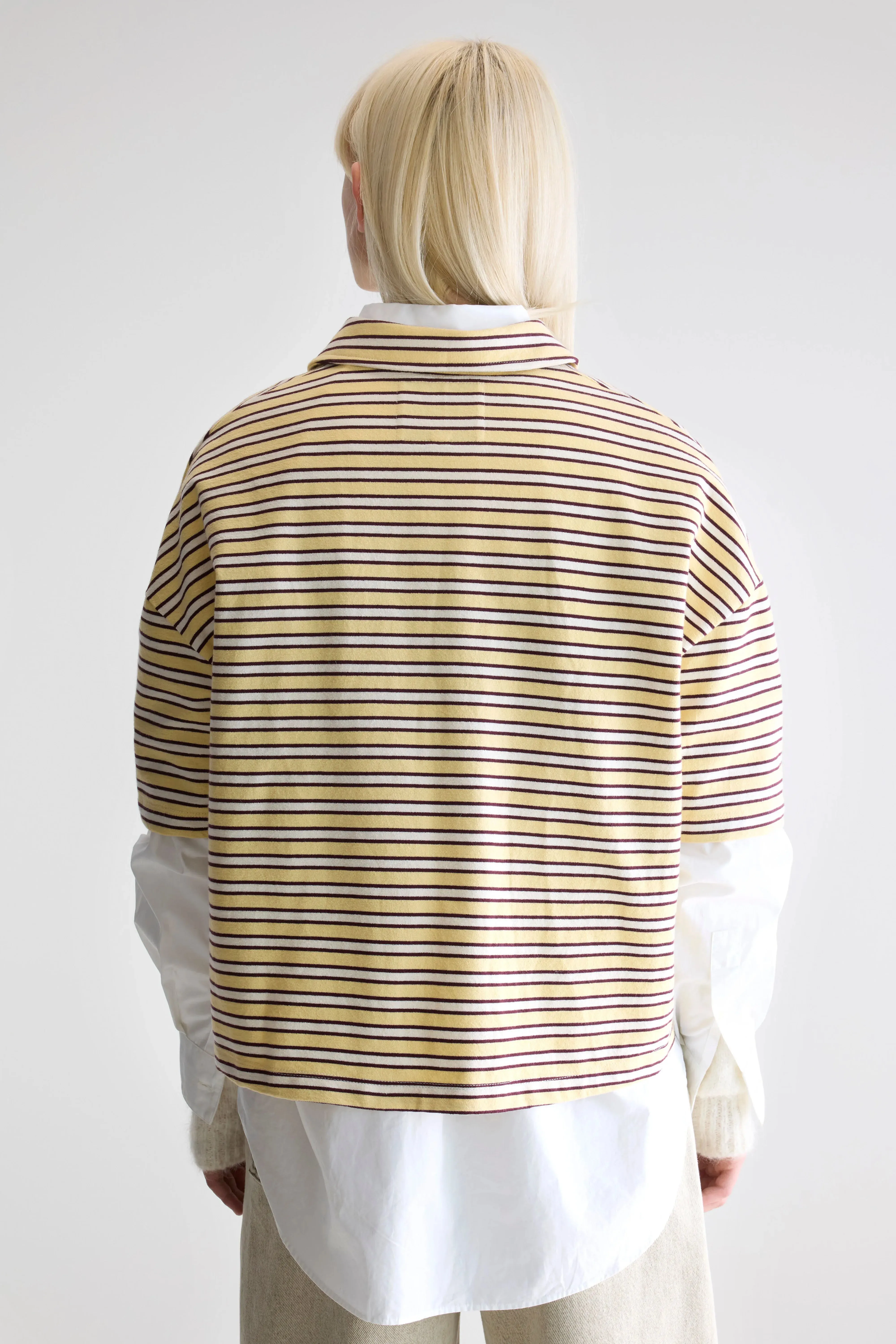 Foolo short-sleeve polo (252 / W / STRIPE A) Adult sophistication