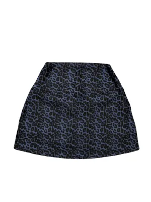Crochet Style Wear It To Heart Blue Chill Cheetah High Waist Skort