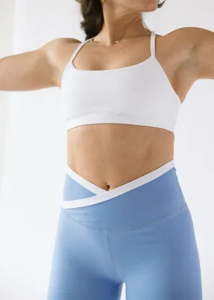 Simple Top DoubleLayerReinforcement Spacedye Slim Racerback Bra - Cloud White