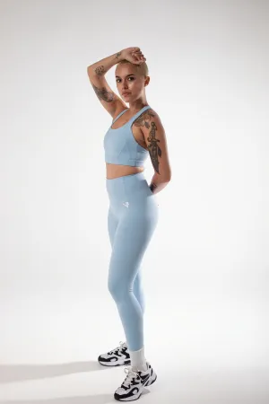 Baby Blue Core Seamless Leggings Work Commute Slim Fit