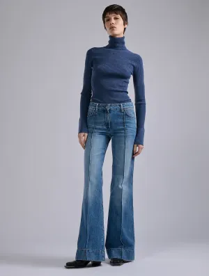 Blue denim flare jeans Sporty Layer Basic Style