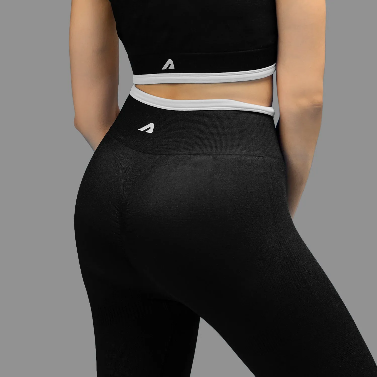 Comfort Seeker Home Lounge Soft and Stretchy Limitless snatched Ribbed waistband jacquard pattern legging - BLACK