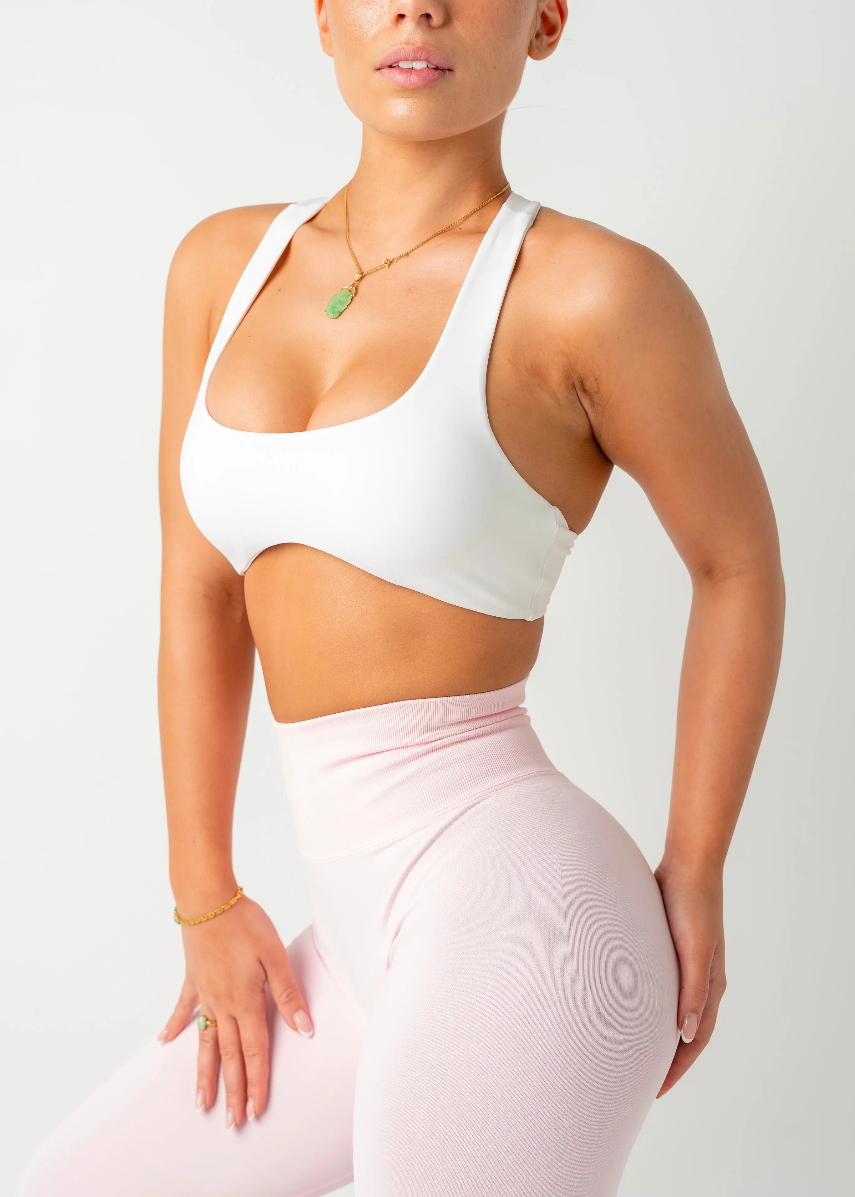 Performance seams MINIMAL RACER BRA - WHITE