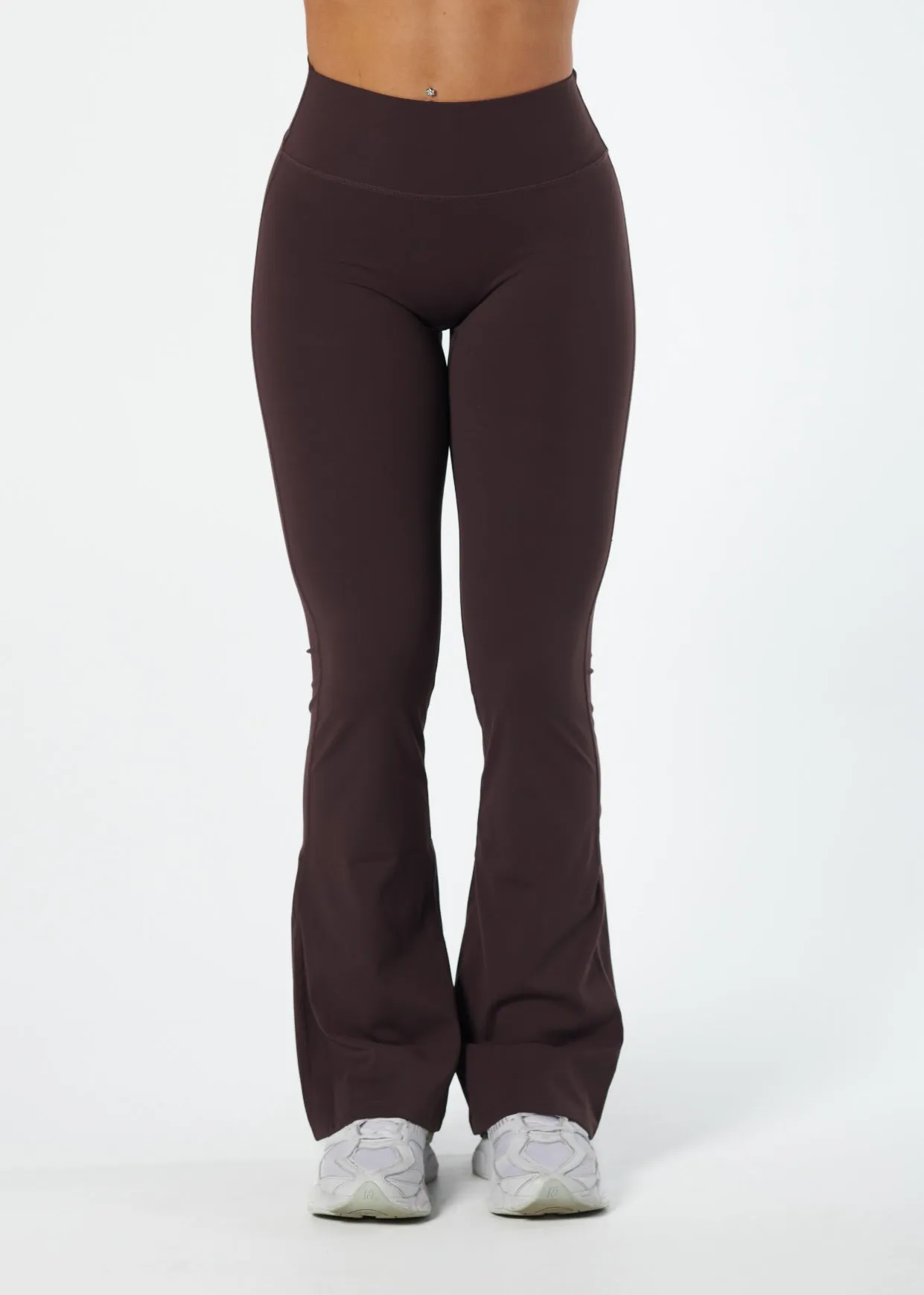 SERENE INVISIBLE SCRUNCH FLARES - COCOA Mesh Panel City Walk Silky Soft