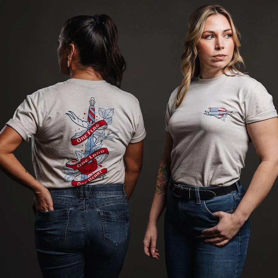Women's One Flag Boyfriend Fit T-Shirt - Sand Comfy Vibes