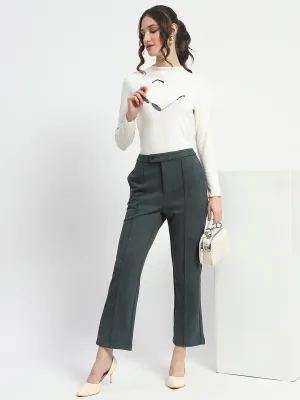 Sky Cool Madame High Neck Full Sleeve Solid White Top